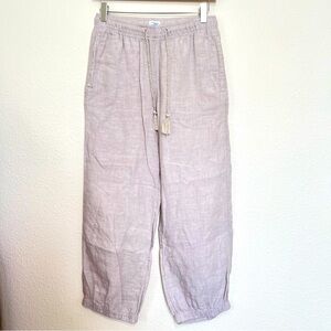 Sigrid Olsen Pull-on Elastic Waist Natural Tan Linen Jogger Pant Size XSmall